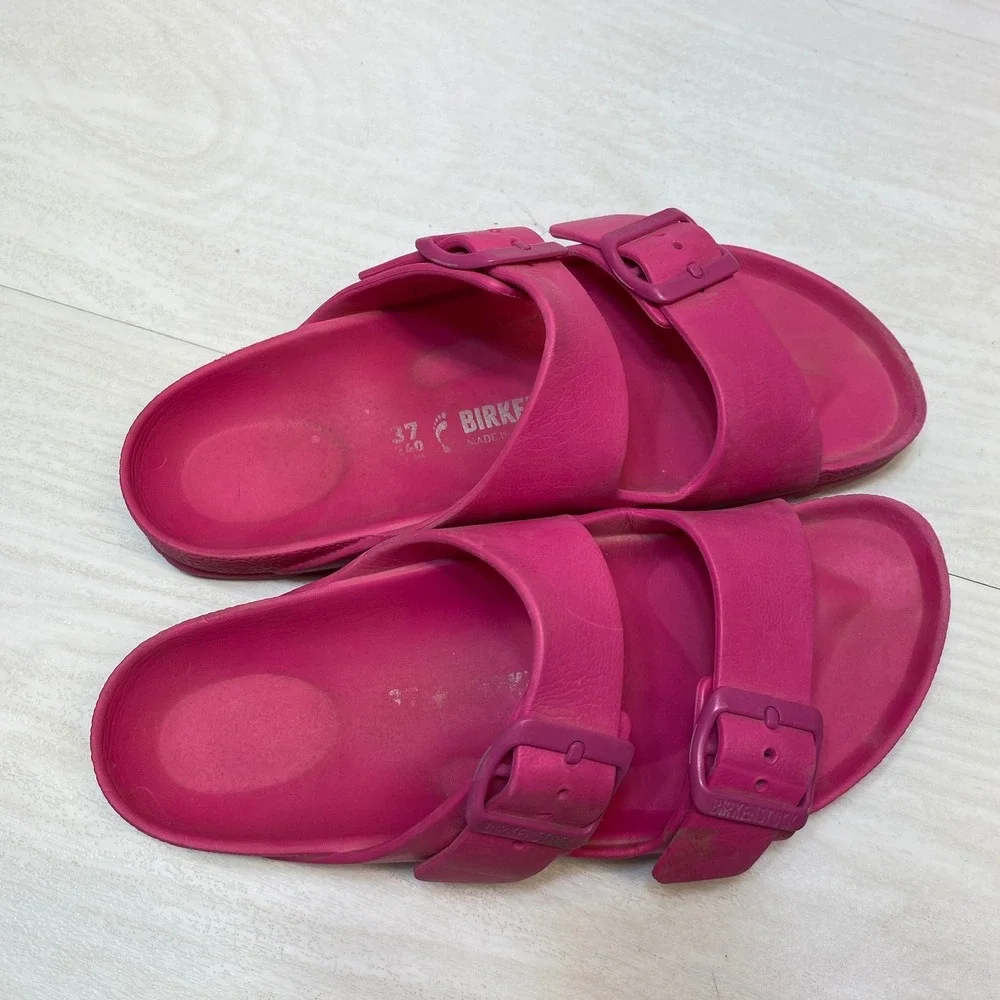 Birkenstock Womens 6 37 Arizona EVA Sandals Slides Pink Beetroot Waterproof